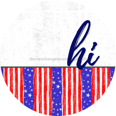 Patriotic Door Hanger Hi Dco - 01463 - Dh 18’ Round Wood